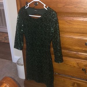 Green Sequin Mini Dress